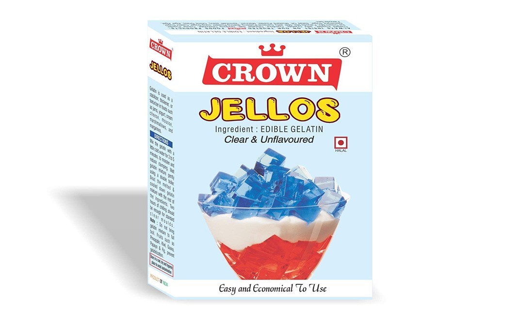 Crown Jellos Clear & Unflavoured   Box  200 grams